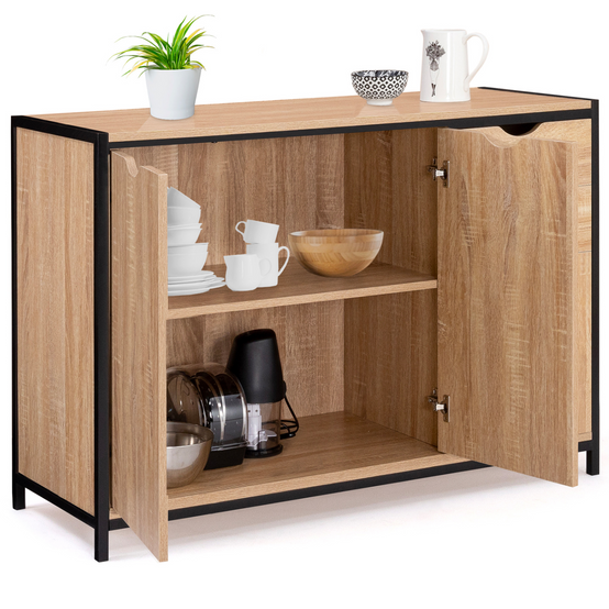 Buffet bas 110 cm DETROIT avec placards et tiroirs design industriel - Image 6