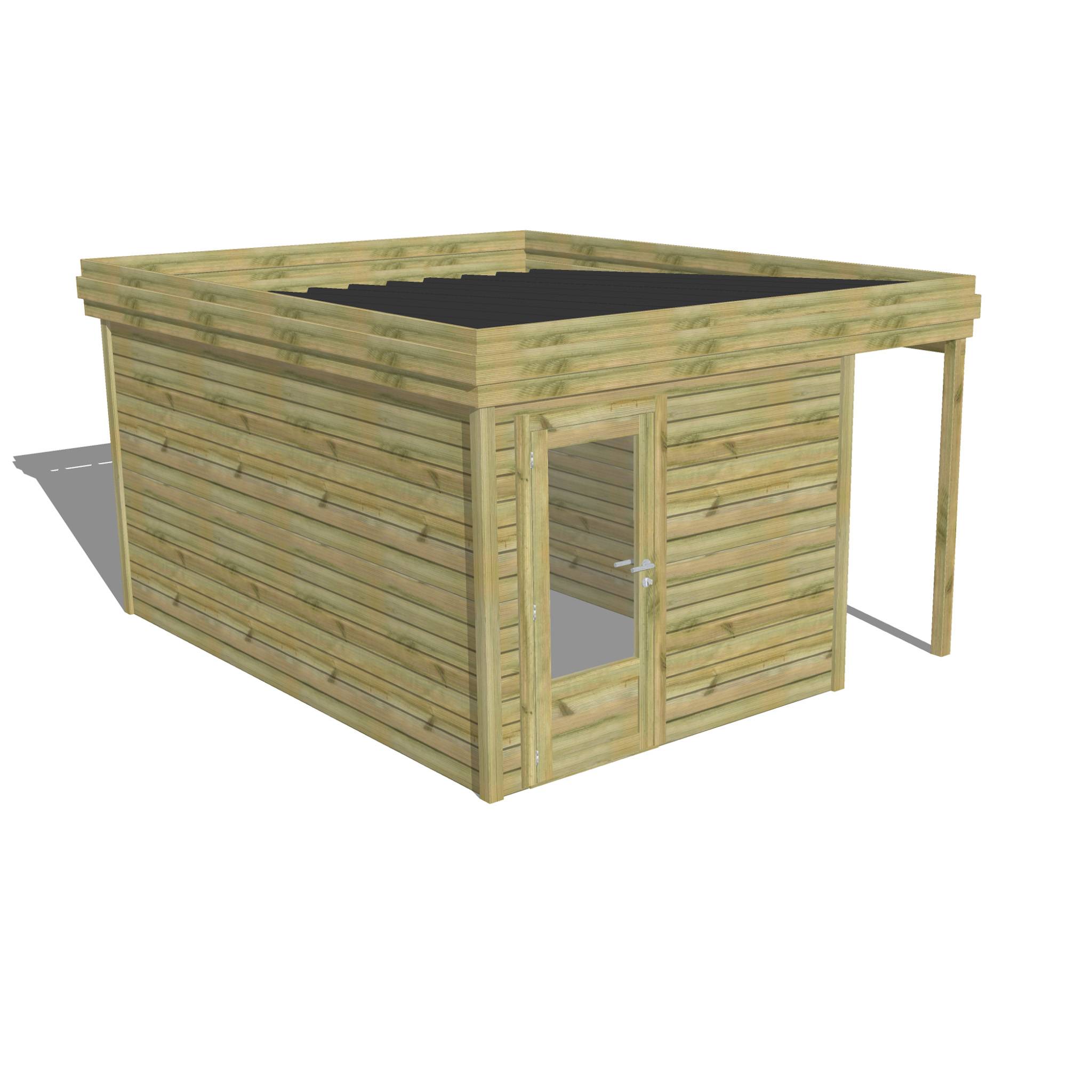 ABRI DE JARDIN bois  autoclave 27mm - 3,64x4,34m / 16m2 - Bac acier - Abri Français