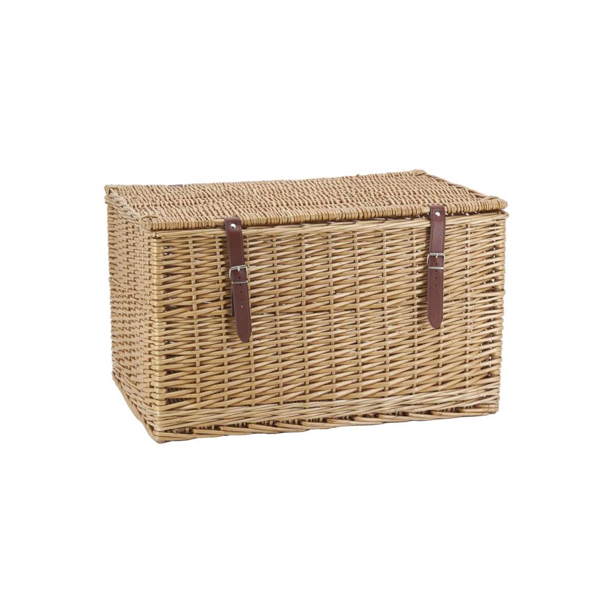 Aubry Gaspard - Malle en osier buff brun L62 Grand modèle - Imagen 1