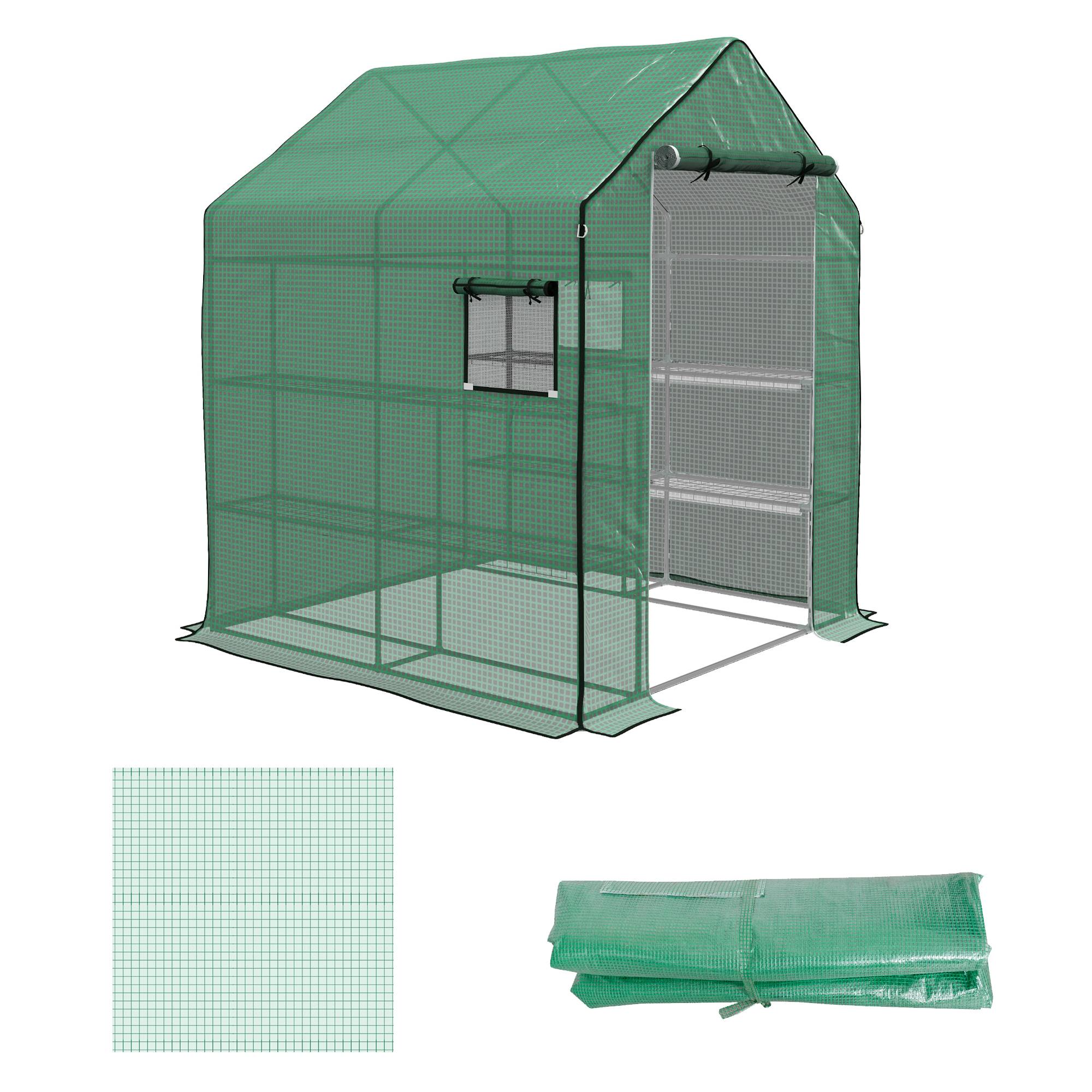 Sans Marque - Film de protection pour serre, bâche de remplacement, imperméable, pour fenêtres et portes enroulables, format 140 x 143 x 190 cm, vert - Image 2
