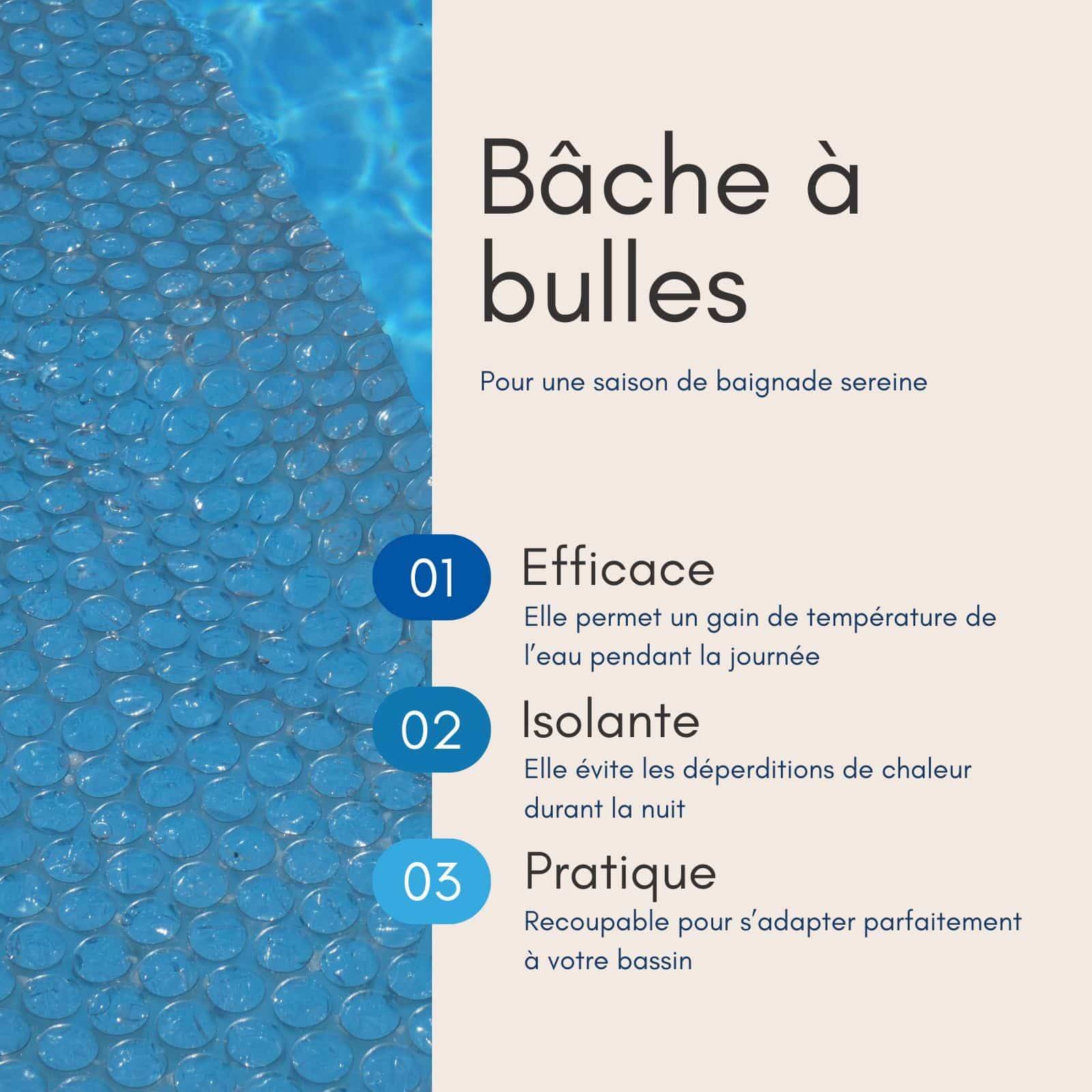 Bâche  Solaire Piscine Grise Rectangle 2.2x4.5m Epaisseur 215 Microns Edenea - Image 3