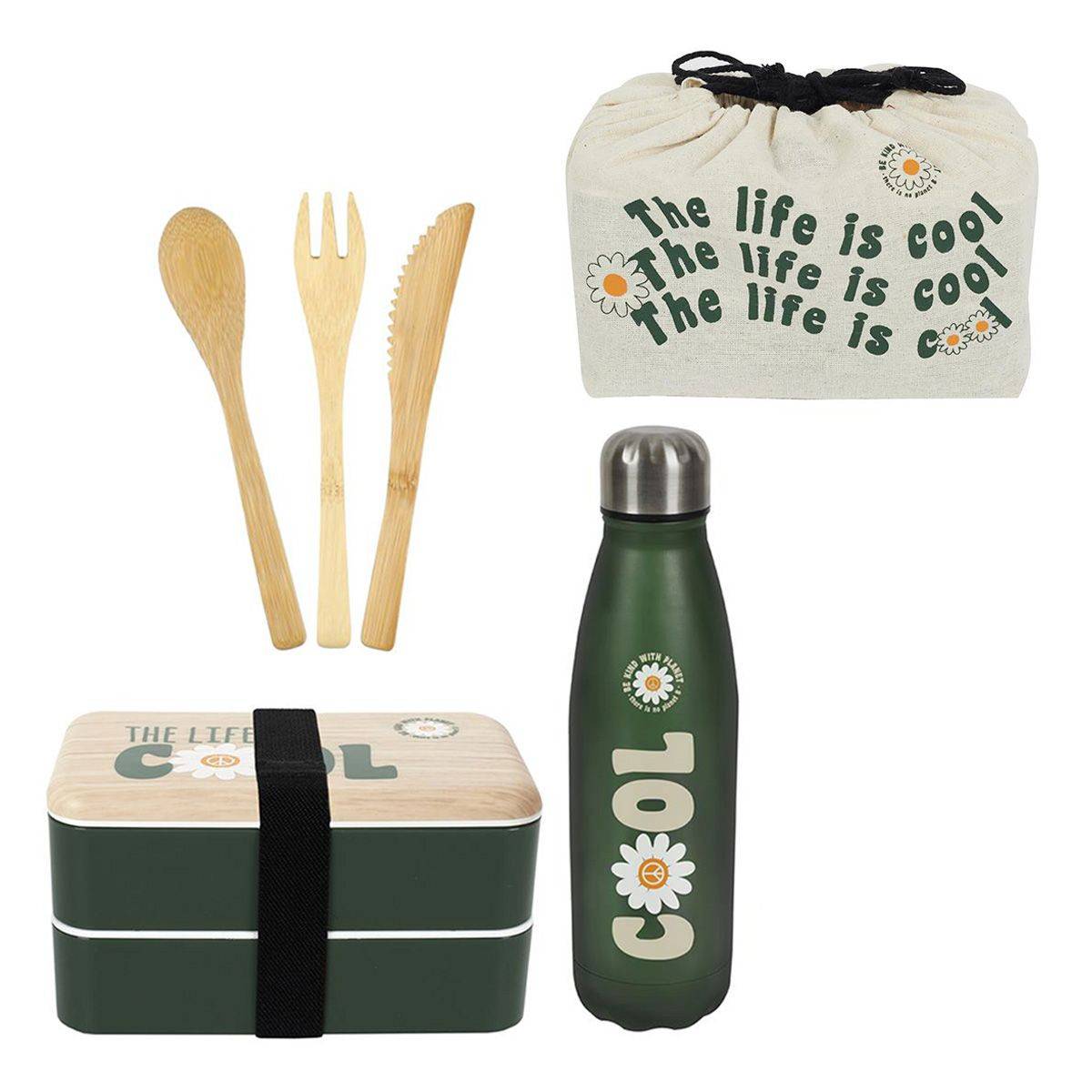 Cook Concept - Coffret Repas Lunch Box "4 Pièces" 25cm Vert - Image 1