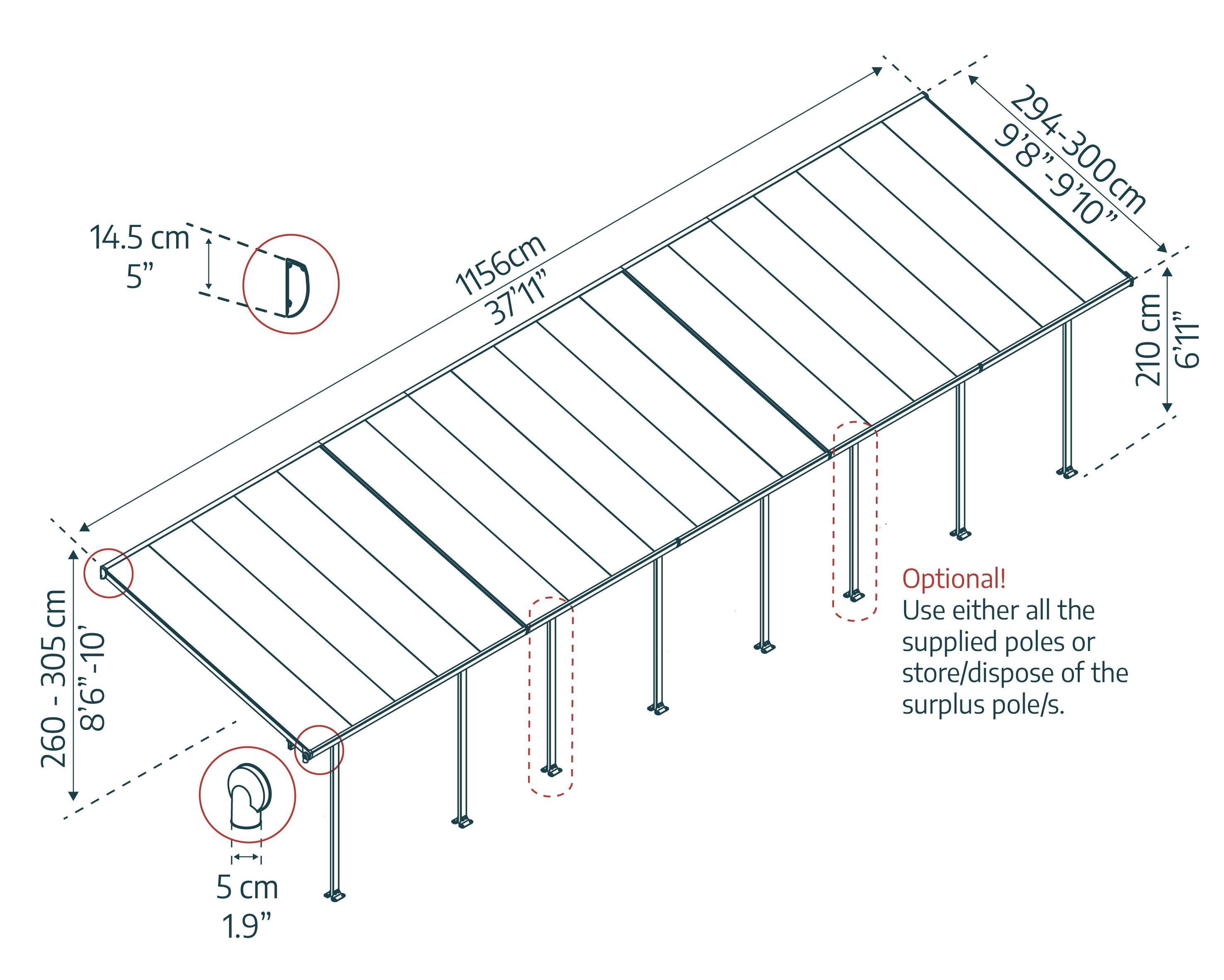 Canopia - Canopia Pergola Feria 3X11,6 Grise - Imagen 5