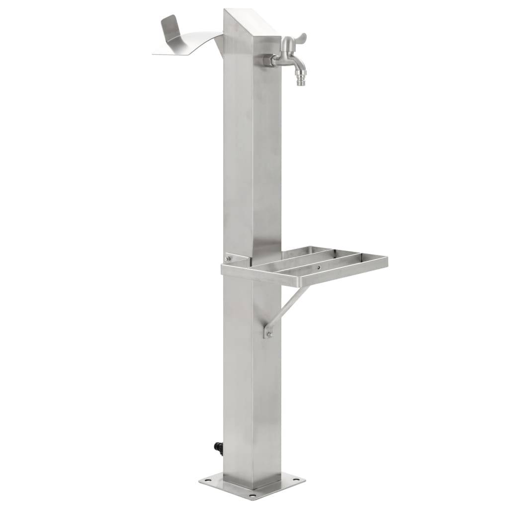 PANGIVO - Colonne à eau de jardin acier inoxydable argenté 8 x 8 x 95 cm - PANGIVO