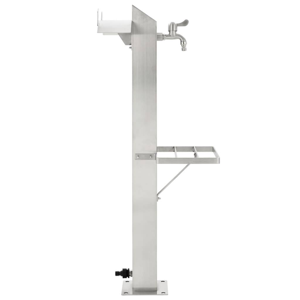 PANGIVO - Colonne à eau de jardin acier inoxydable argenté 8 x 8 x 95 cm - PANGIVO - Image 2
