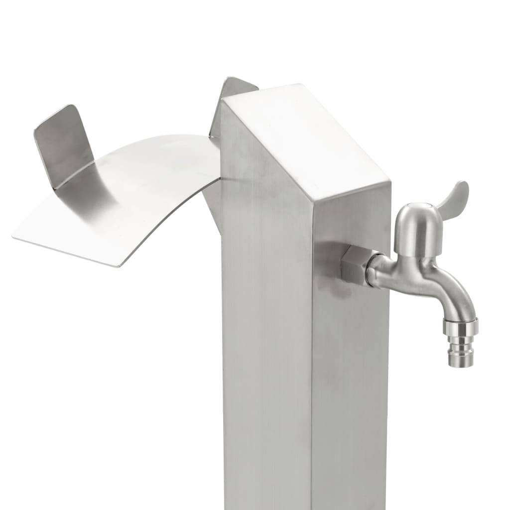 PANGIVO - Colonne à eau de jardin acier inoxydable argenté 8 x 8 x 95 cm - PANGIVO - Image 6