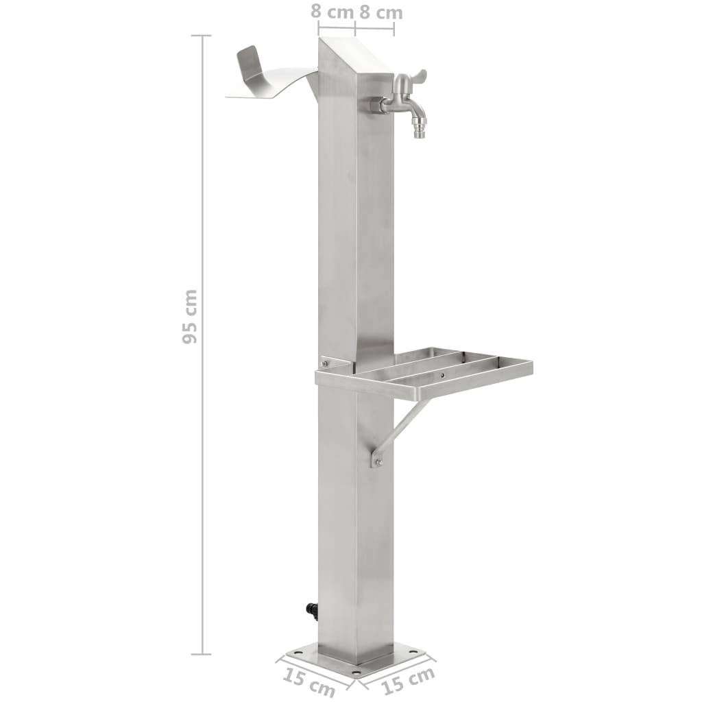 PANGIVO - Colonne à eau de jardin acier inoxydable argenté 8 x 8 x 95 cm - PANGIVO - Image 9