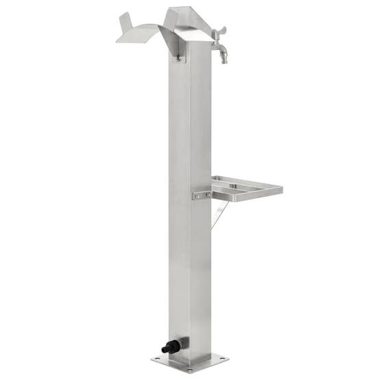 PANGIVO - Colonne à eau de jardin acier inoxydable argenté 8 x 8 x 95 cm - PANGIVO - Image 4