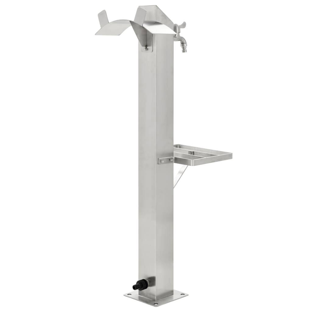 PANGIVO - Colonne à eau de jardin acier inoxydable argenté 8 x 8 x 95 cm - PANGIVO - Image 4