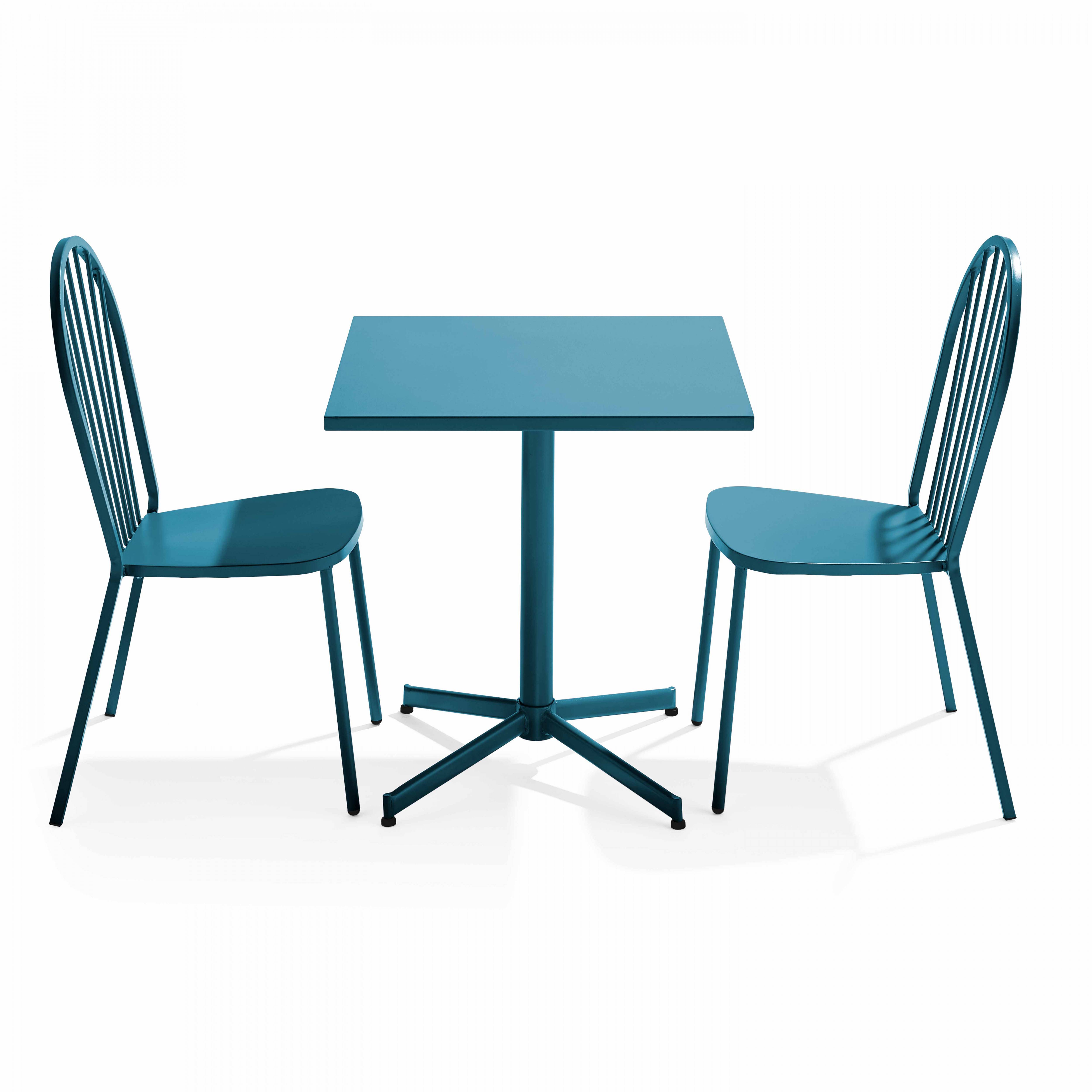 Oviala - Ensemble table de jardin inclinable et 2 chaises bistrot pacific Palavas - Oviala - Imagen 1