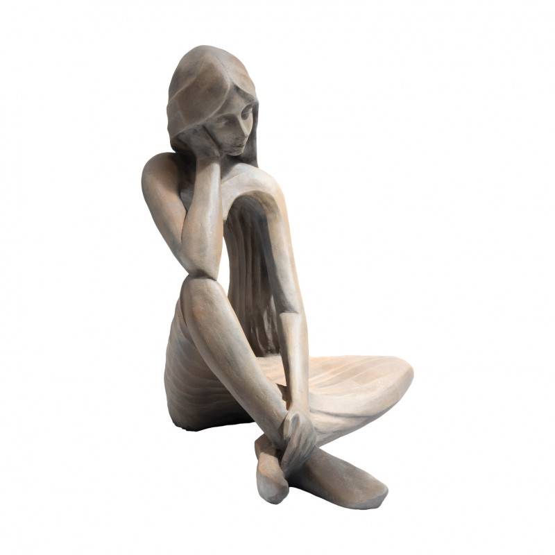 Jardinex - Statue de jardin Iseult effet demi rouille - Rouille 90 cm - Jardinex - Imagen 6