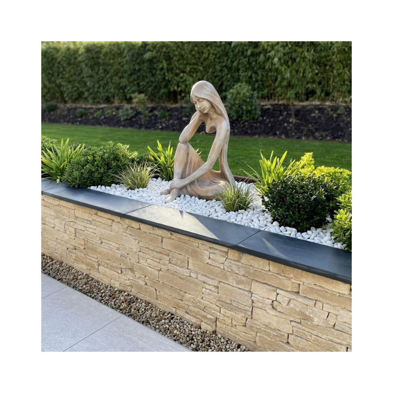 Jardinex - Statue de jardin Iseult effet demi rouille - Rouille 90 cm - Jardinex - Imagen 2