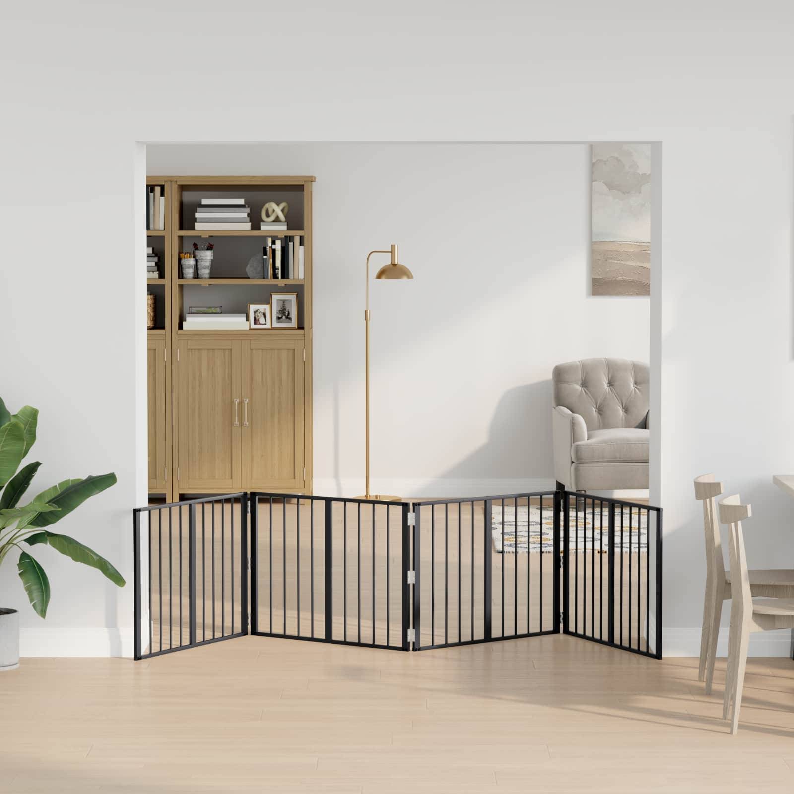 Barrière pour chien acier galvanisé noir 321 x 1.5 x 60 cm - PANGIVO - Image 3