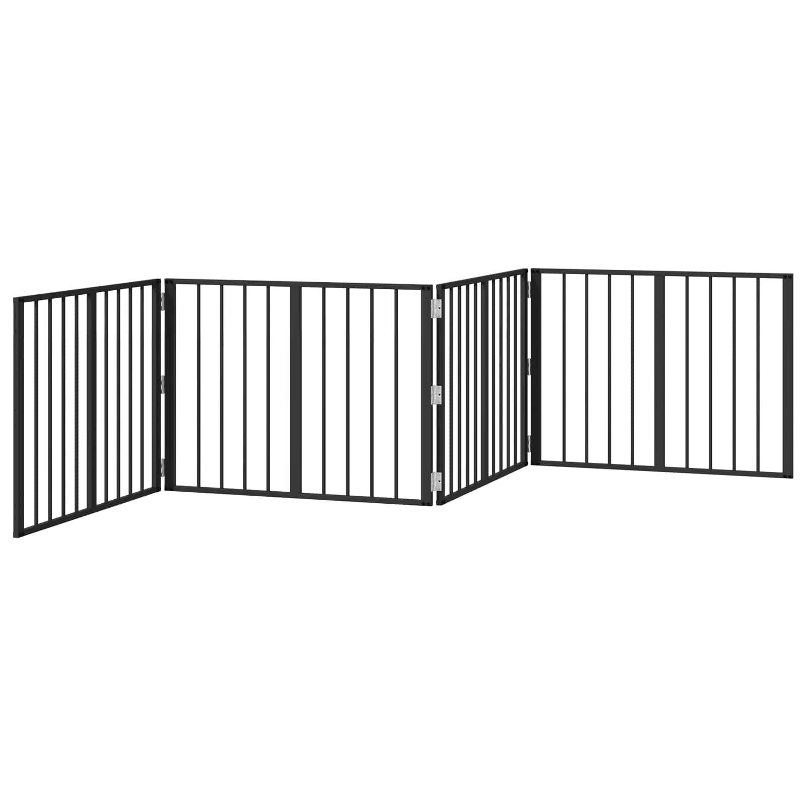 Barrière pour chien acier galvanisé noir 321 x 1.5 x 60 cm - PANGIVO - Image 4