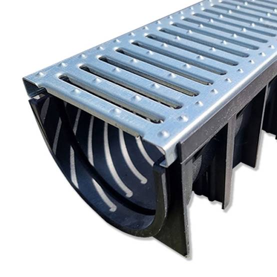 Kit 2 mètres Caniveaux grille Acier Galvanisé + Accessoires - ACO LINE ECO - Image 3