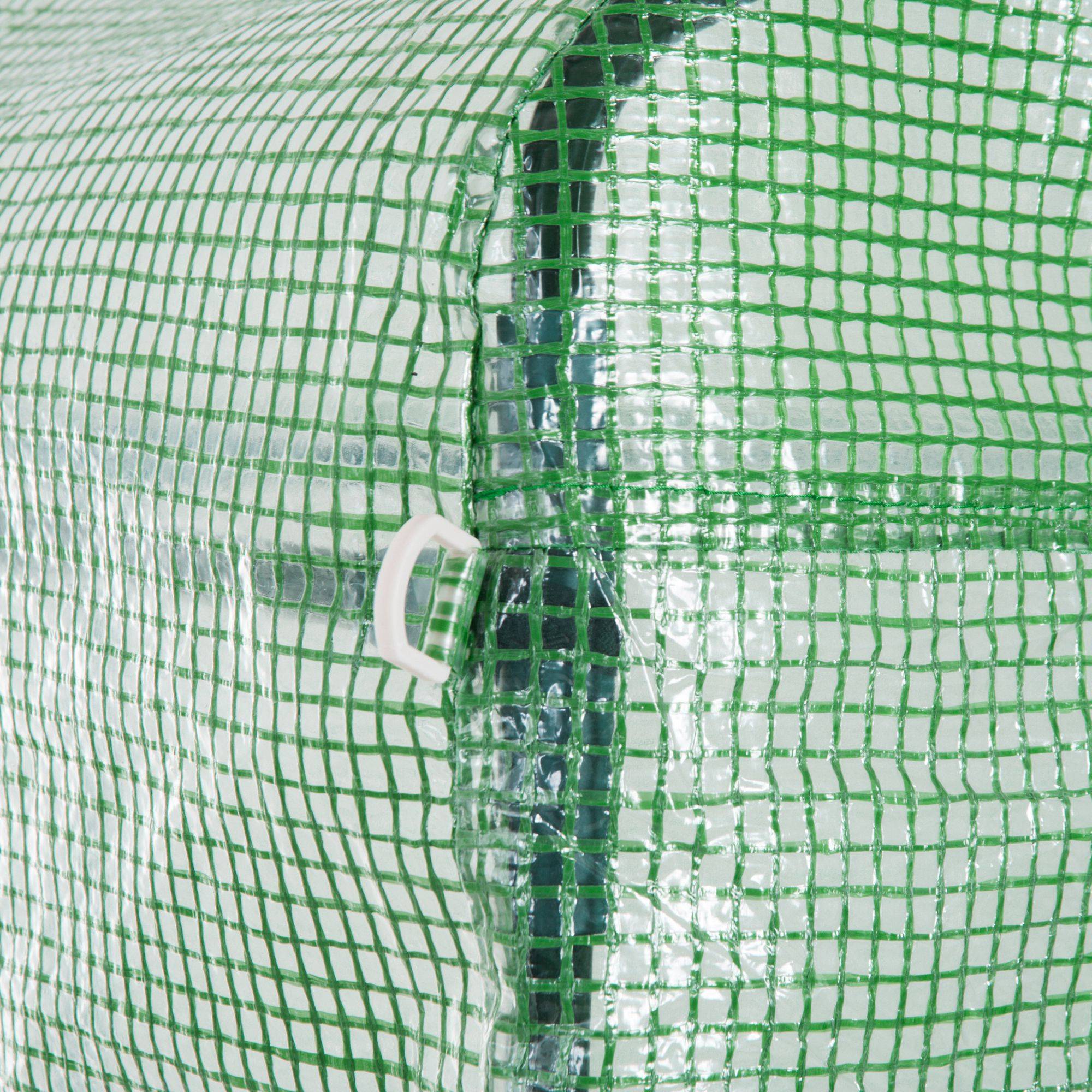 Outsunny - Serre de Jardin Tunnel 9m² 3x3x2m 4 fenêtres porte zippée enroulable châssis acier galvanisé bâche PE haute densité vert - Outsunny - Image 7