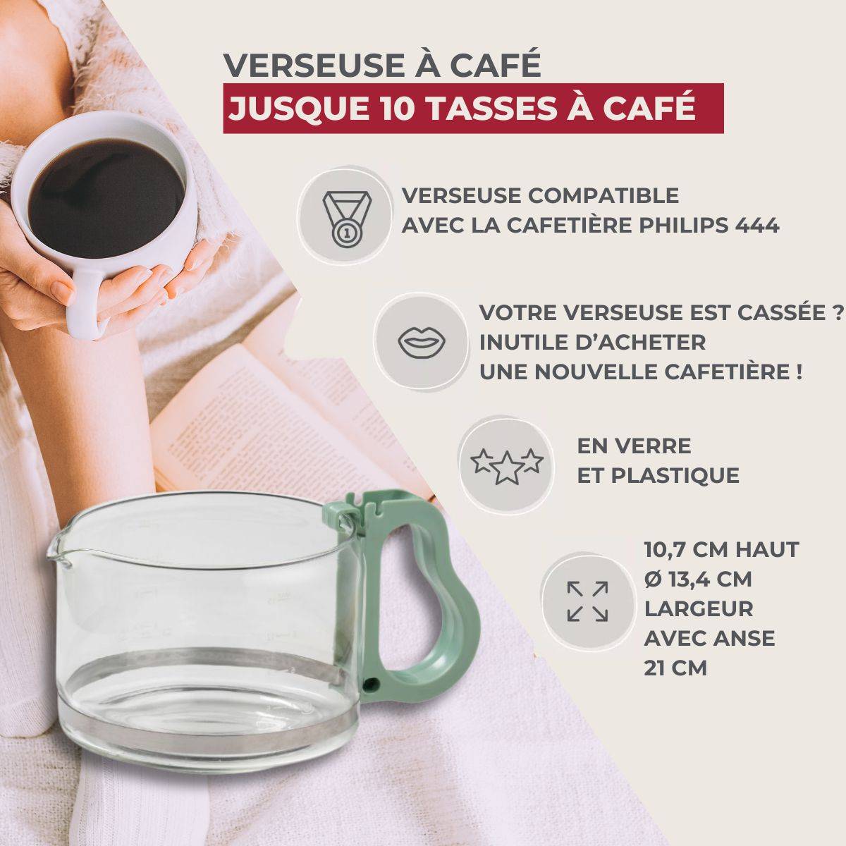 Verseuse à café pour cafetière Philips 444 Fackelmann - Image 3