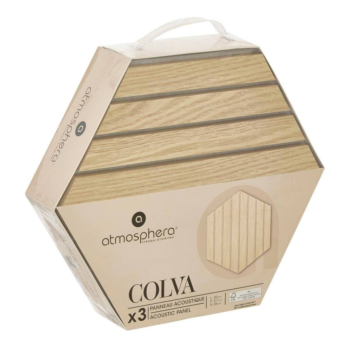 Lot de 3 Panneaux Déco Hexagonal "Colva" 30x26cm Beige - Image 4
