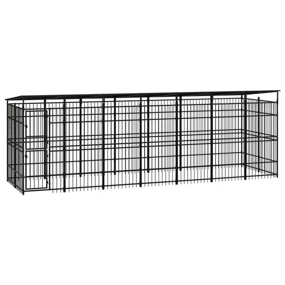 Vidaxl - Chenil d'extérieur avec toit pour chiens Acier 12,9 m² vidaXL 3097970 - Imagen 1