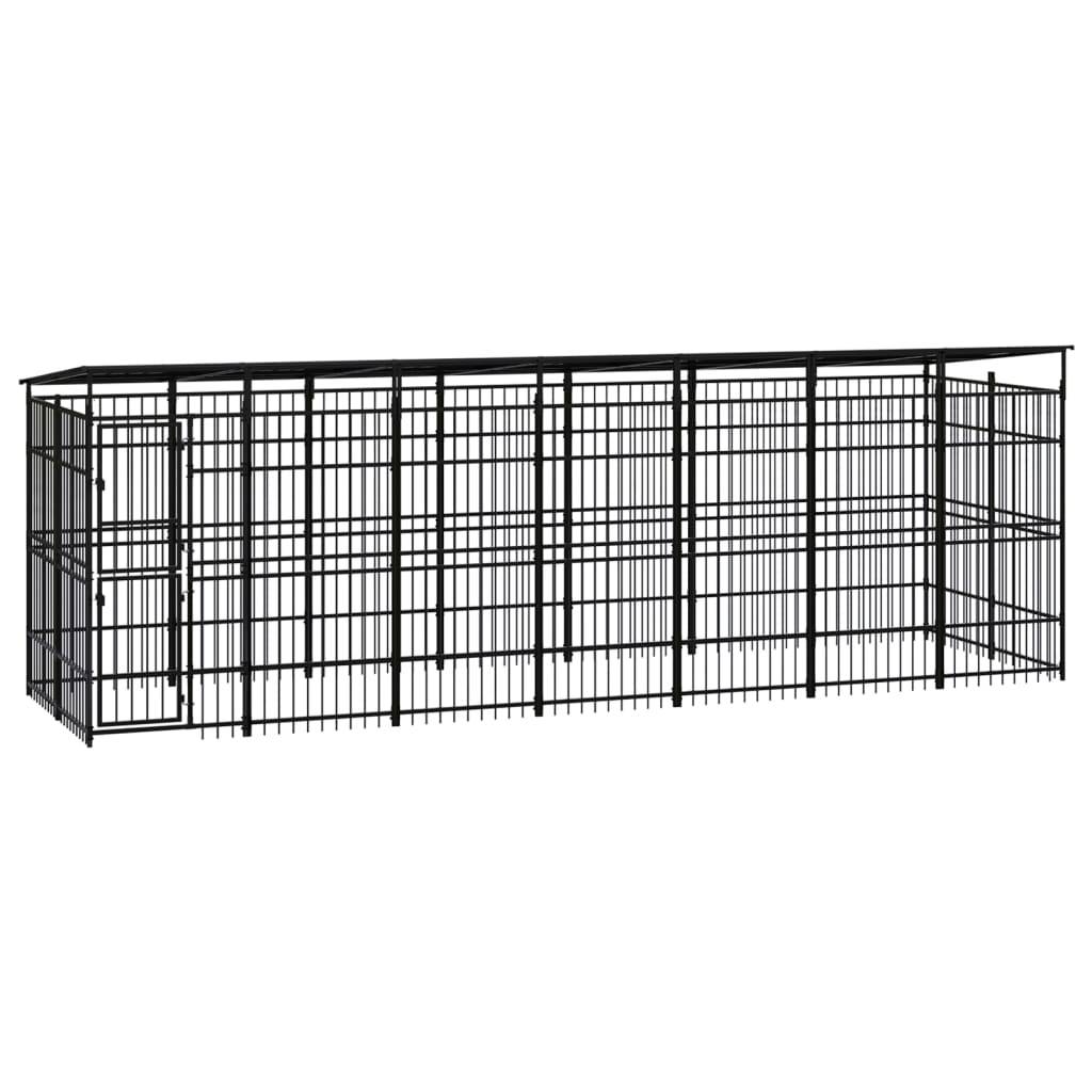 Vidaxl - Chenil d'extérieur avec toit pour chiens Acier 12,9 m² vidaXL 3097970 - Imagen 1