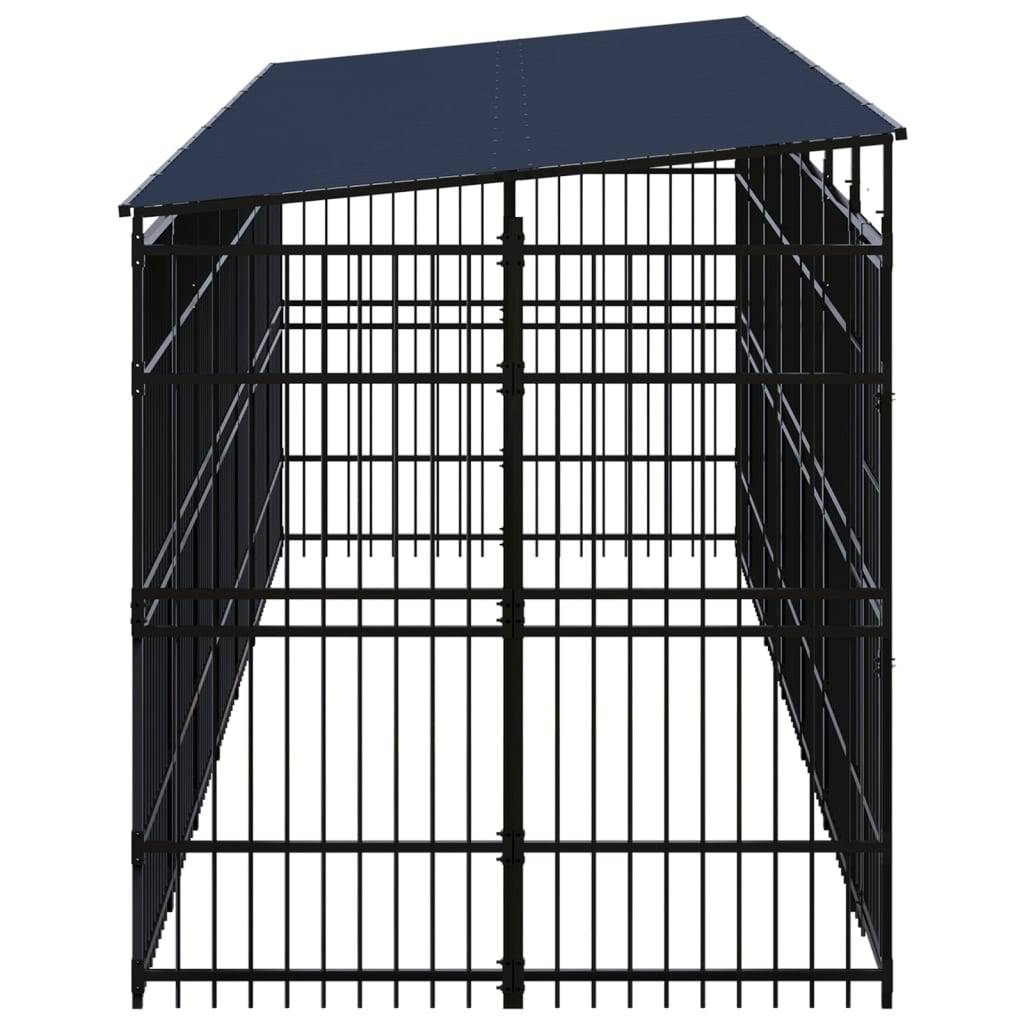 Vidaxl - Chenil d'extérieur avec toit pour chiens Acier 12,9 m² vidaXL 3097970 - Imagen 4