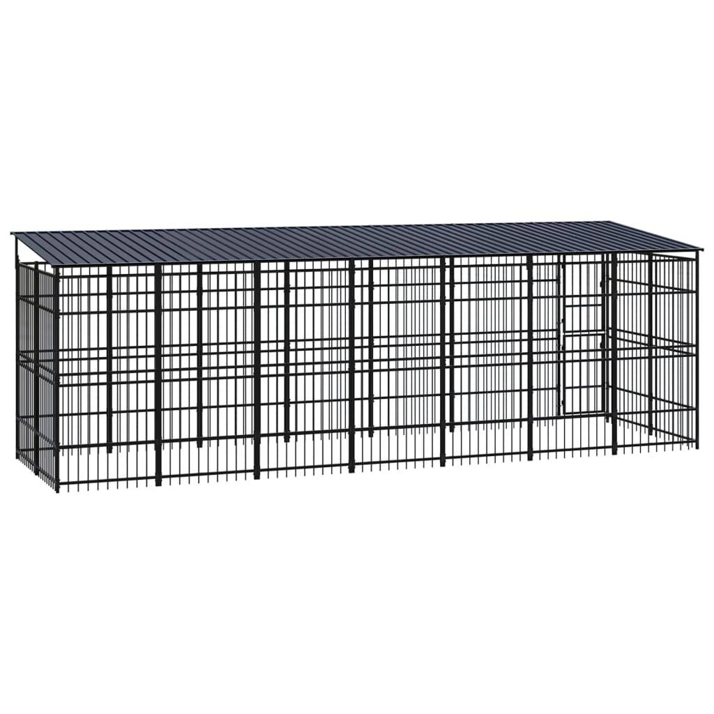 Vidaxl - Chenil d'extérieur avec toit pour chiens Acier 12,9 m² vidaXL 3097970 - Imagen 5