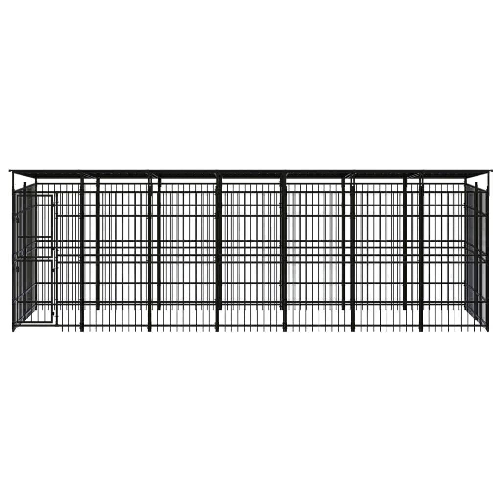Vidaxl - Chenil d'extérieur avec toit pour chiens Acier 12,9 m² vidaXL 3097970 - Imagen 2