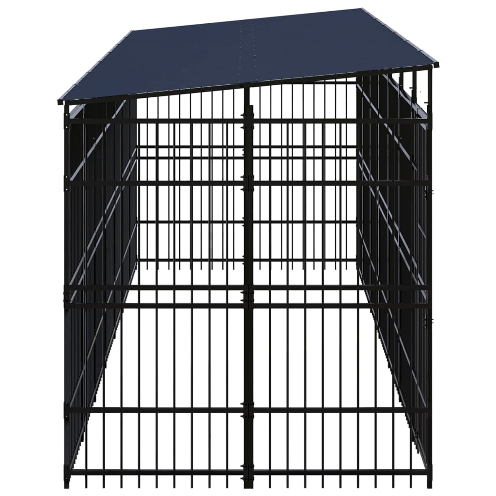 Vidaxl - Chenil d'extérieur avec toit pour chiens Acier 12,9 m² vidaXL 3097970 - Imagen 3