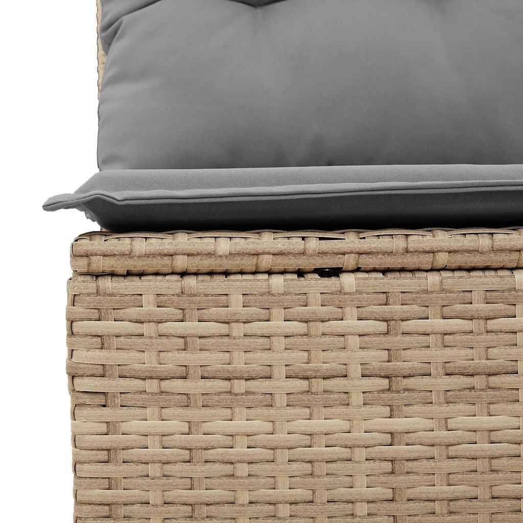 Salon de jardin 5 places beige résine tressée et bois avec table ajustable et rangement – ComfortXL Outdoor Living - Image 10