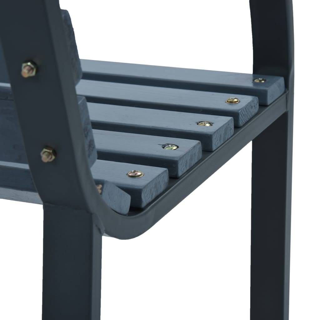 Helloshop26 - Banc de jardin meuble de patio d'extérieur terrasse 120 cm gris bois - Imagen 6