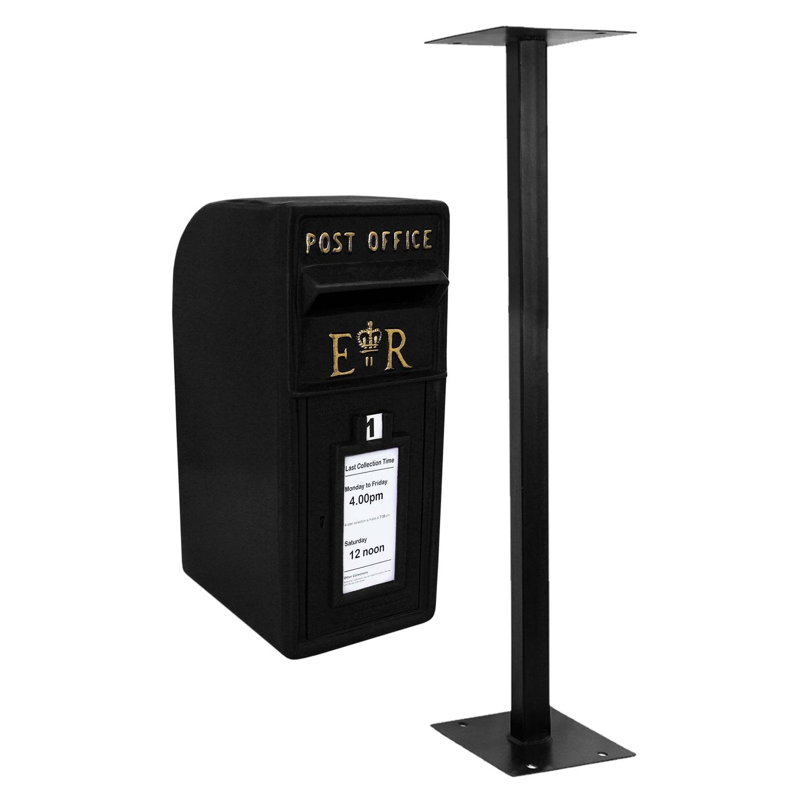 Monstershop - Boîte aux Lettres Noire avec Support - Imagen 1