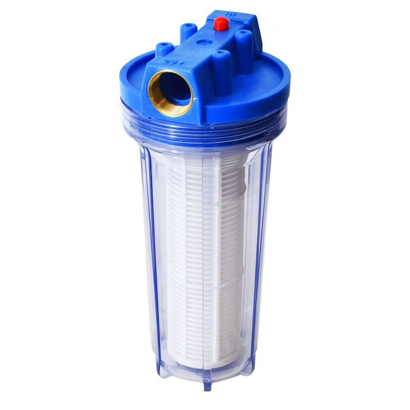 Filtre à eau 6 000 l/h 5,5 bars Raccord 1 pouce Cartouche filtrante lavable idéale pour les pompes - Image 1