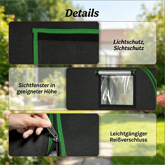 ComfortXL - Chambre de culture Tissu Oxford plantes intérieur Culture hydroponique 60x120x180cm Noir - ComfortXL Outdoor Living - Image 8
