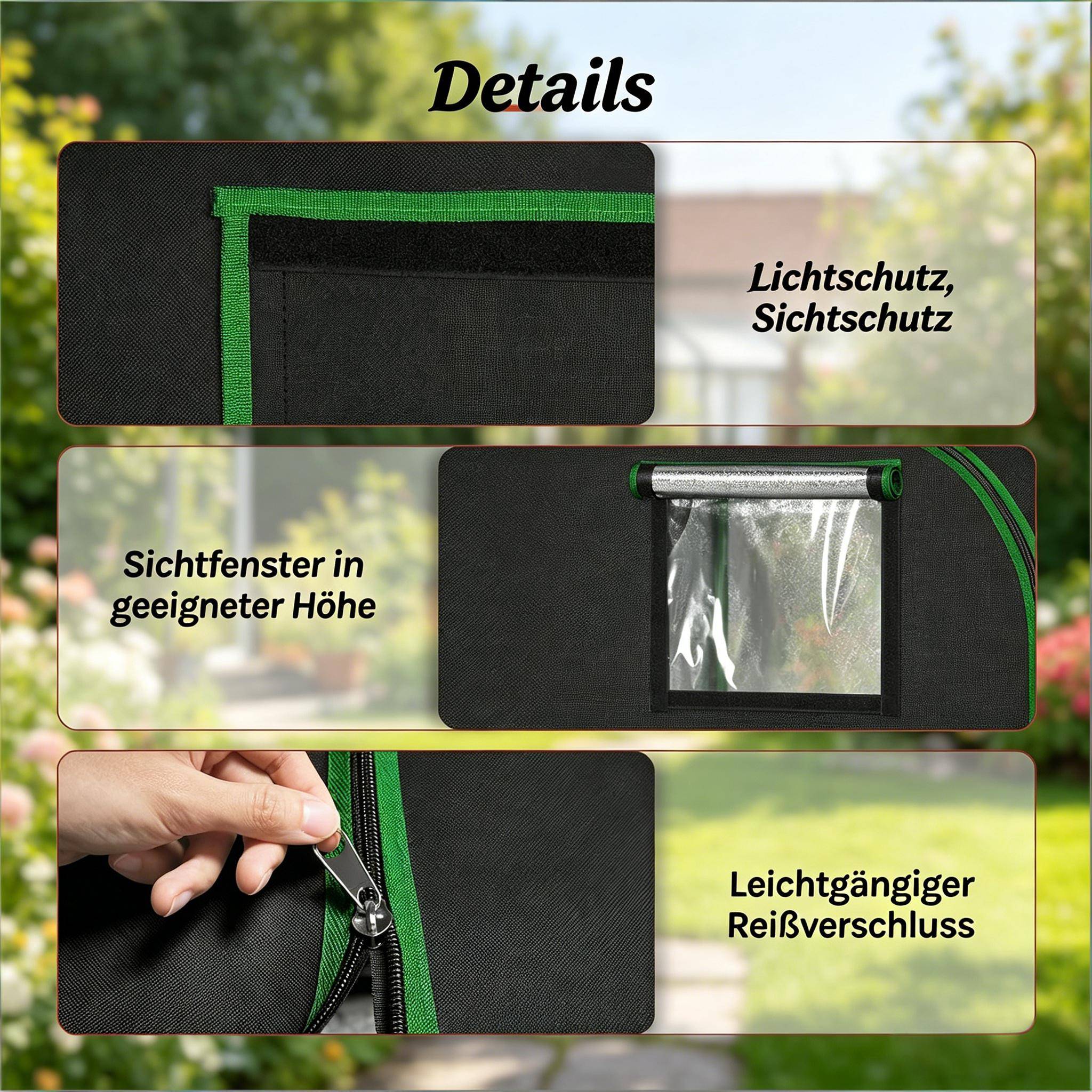ComfortXL - Chambre de culture Tissu Oxford plantes intérieur Culture hydroponique 60x120x180cm Noir - ComfortXL Outdoor Living - Image 8