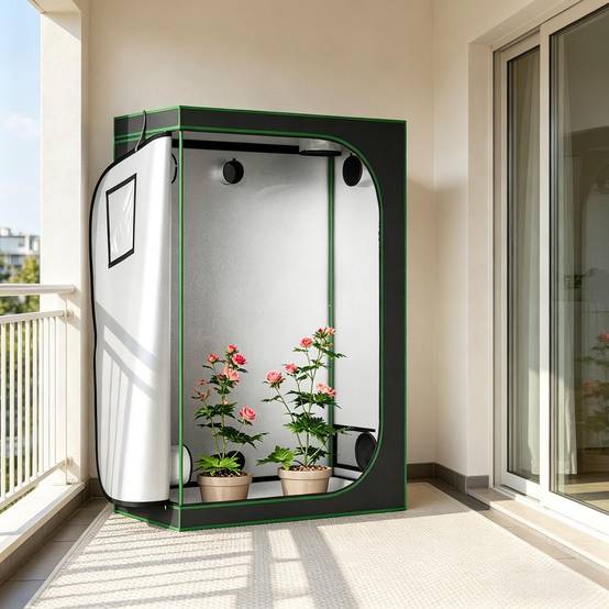 ComfortXL - Chambre de culture Tissu Oxford plantes intérieur Culture hydroponique 60x120x180cm Noir - ComfortXL Outdoor Living - Image 3