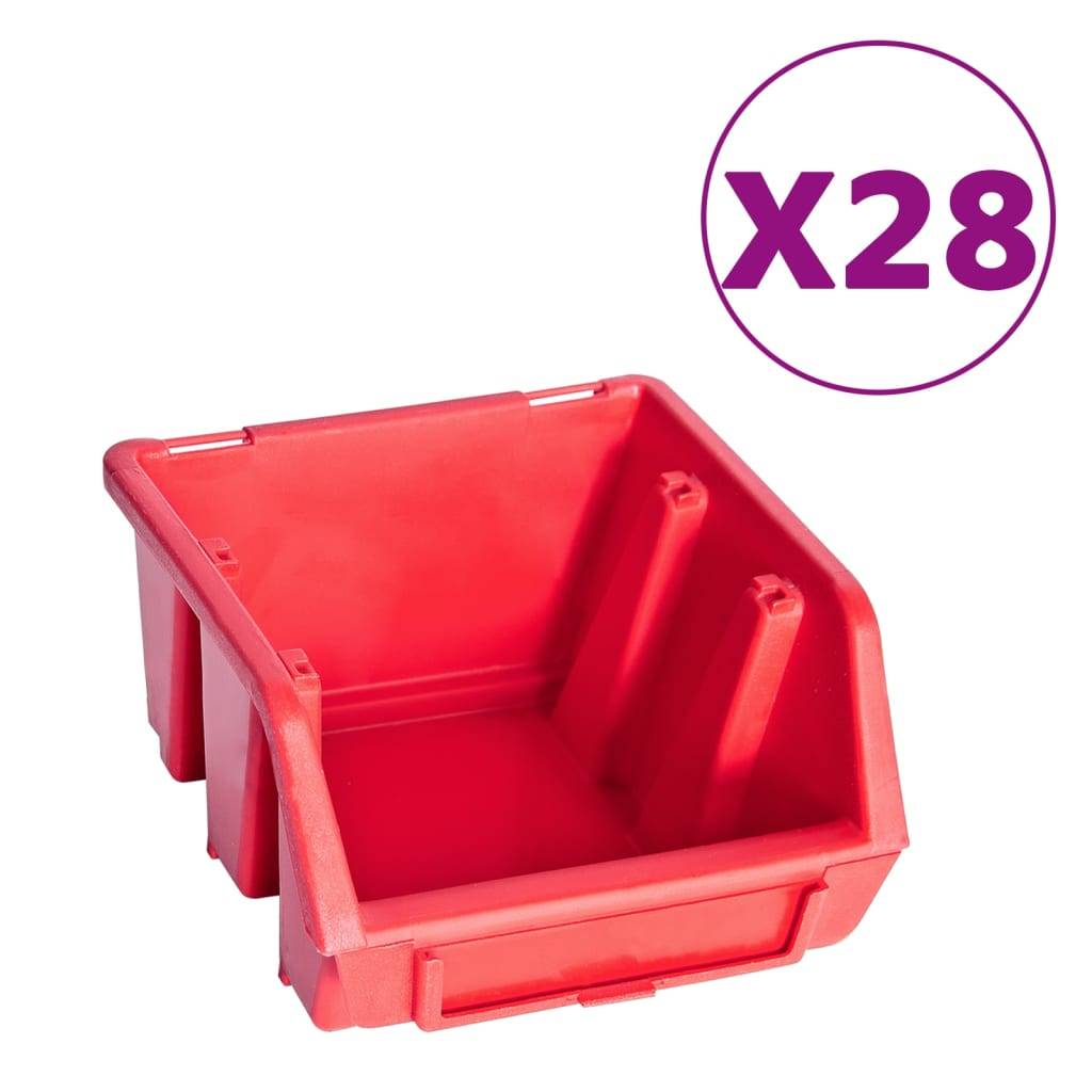 Helloshop26 - Kit de bacs de stockage et panneaux muraux 141 pièces rouge et noir - Imagen 2