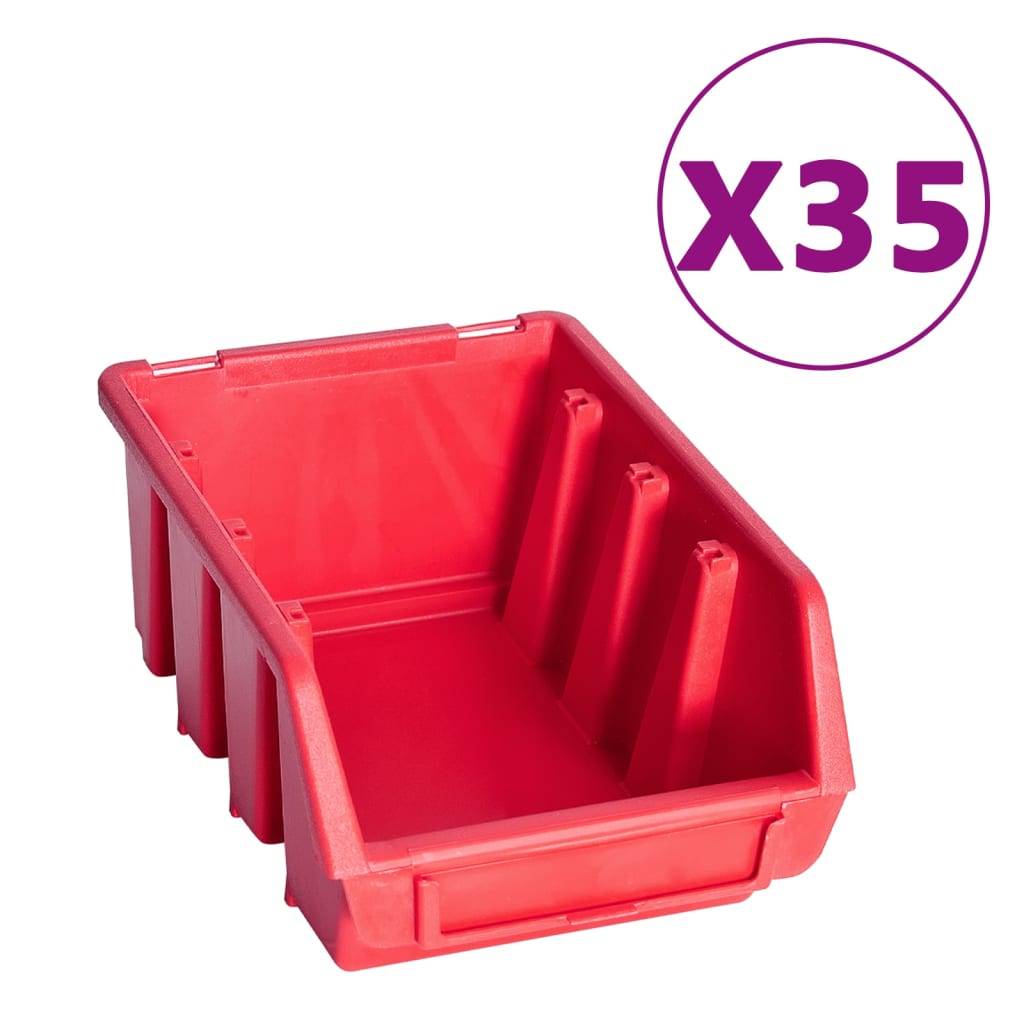 Helloshop26 - Kit de bacs de stockage et panneaux muraux 141 pièces rouge et noir - Imagen 3