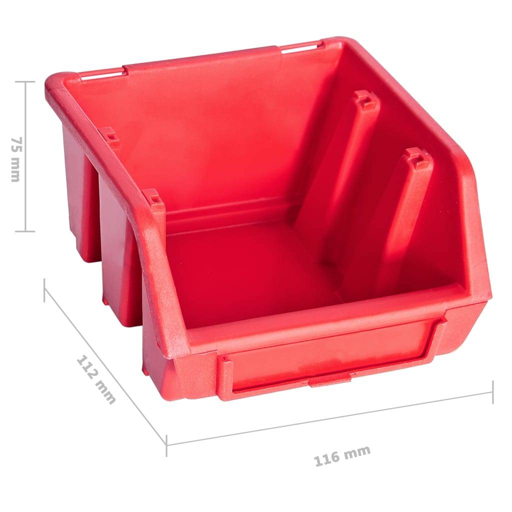 Helloshop26 - Kit de bacs de stockage et panneaux muraux 141 pièces rouge et noir - Imagen 7