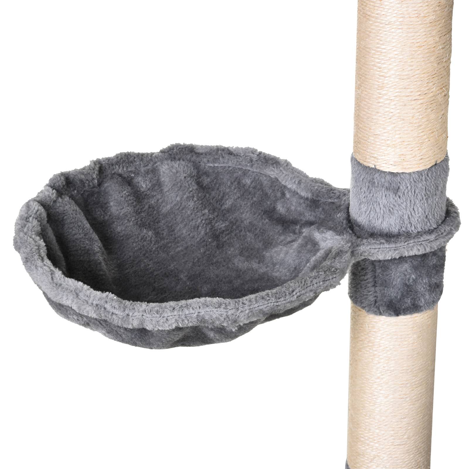 Grande Tour pour Chat 154 cm avec Niche Hamac Tunnel et Postes à Griffer en Sisal Gris - ComfortXL Outdoor Living - Image 8