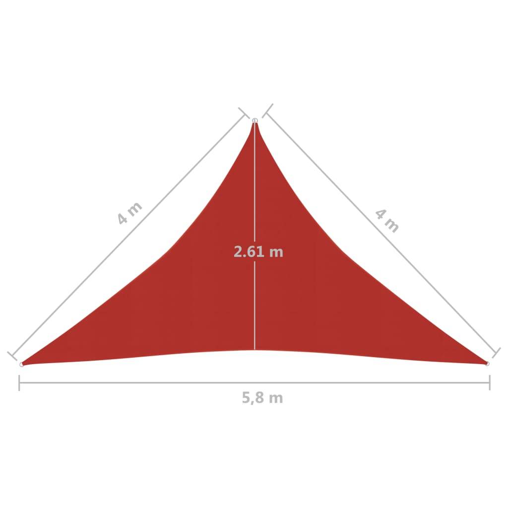 Helloshop26 - Voile toile d'ombrage parasol 160 g/m² PEHD 4 x 4 x 5,8 m rouge - Imagen 5