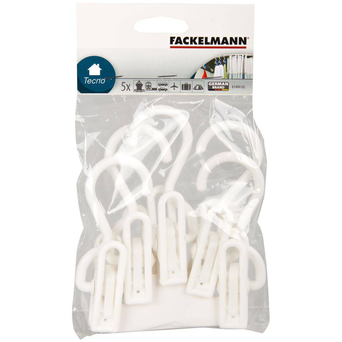 Lot de 5 crochets pinces bleu ou blanc Fackelmann Tecno - Image 2