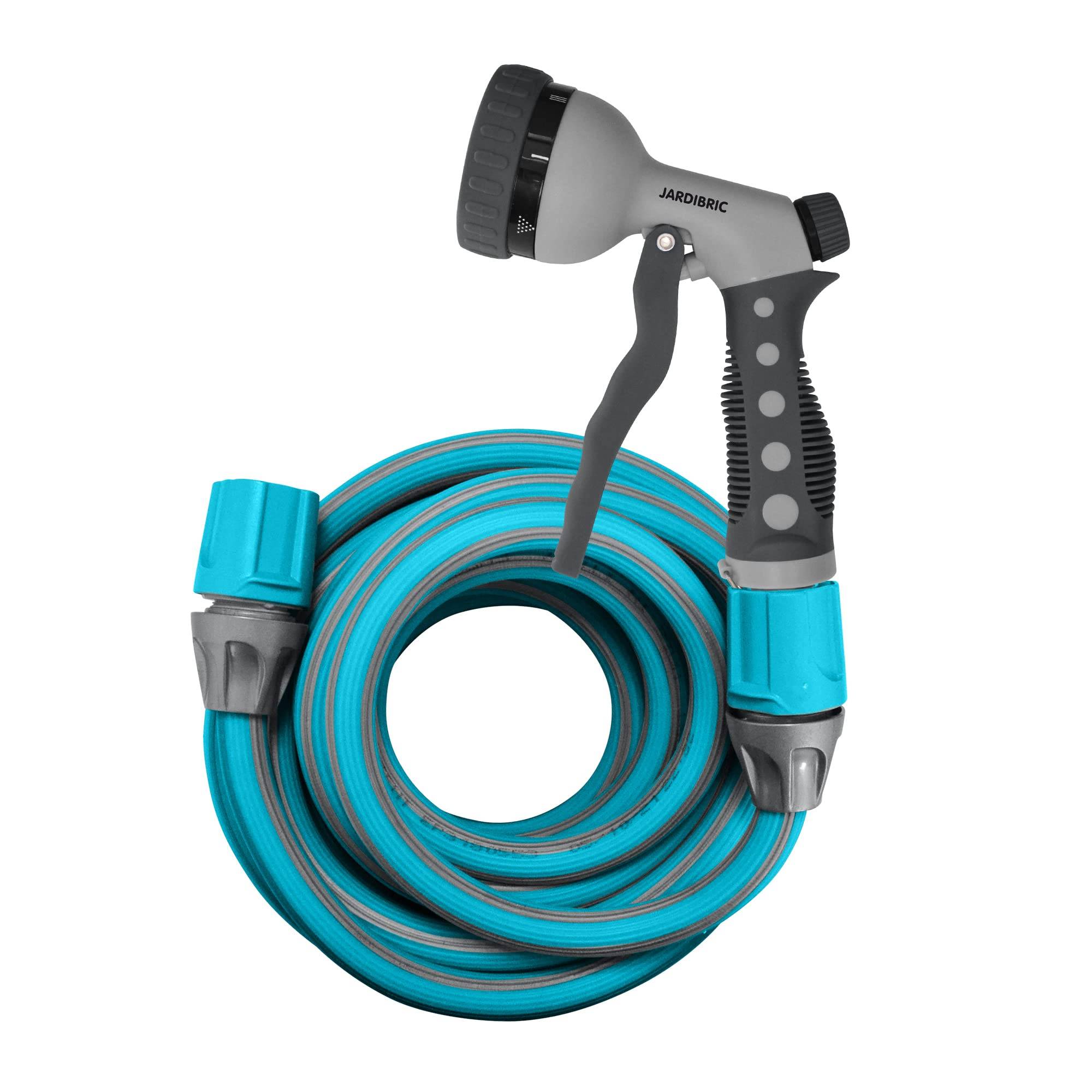 Jardibric - Set de Tuyau Etirable Jardibric Polymère Elastic 5 à 15m avec Raccord et Pistolet d'Arrosage - Image 1