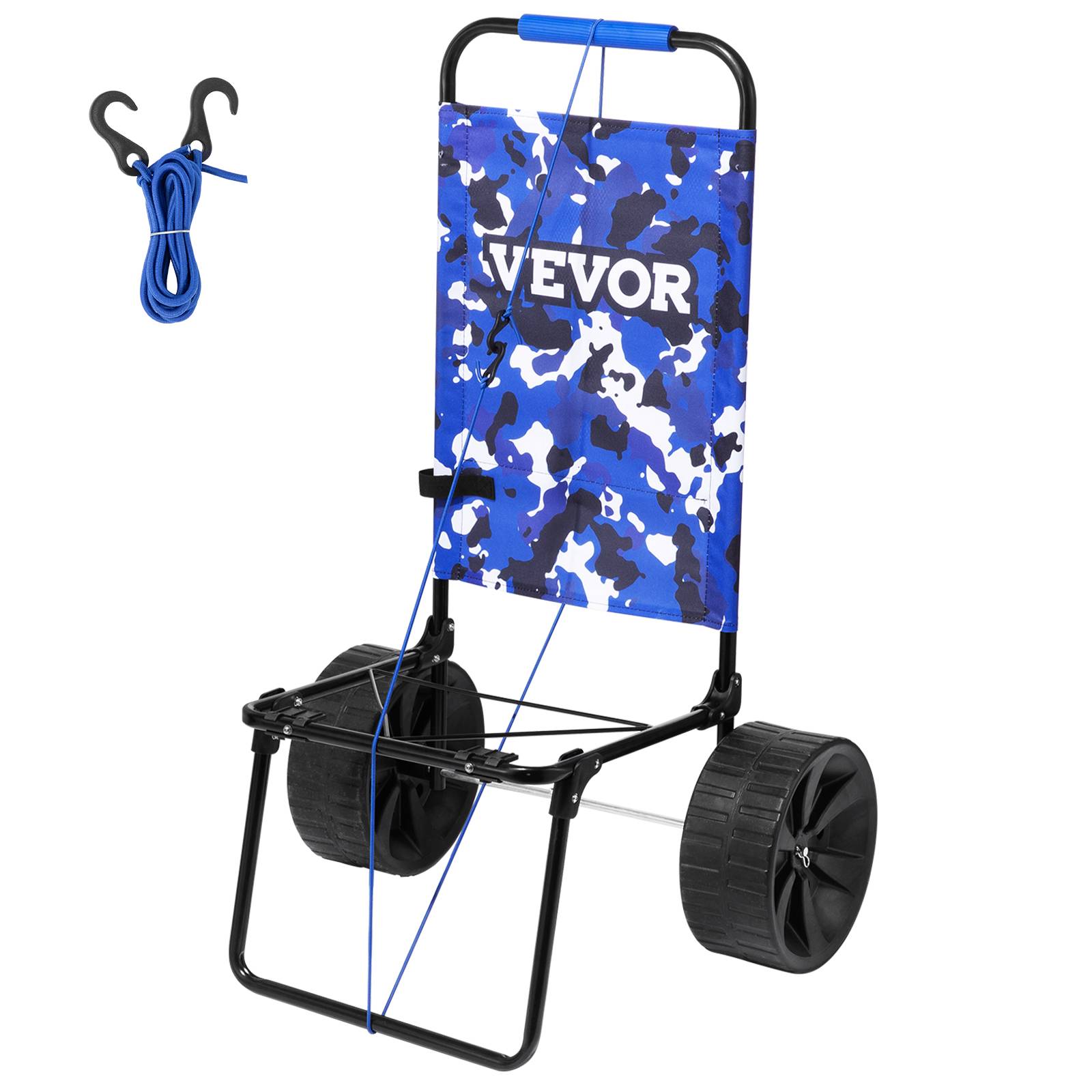 VEVOR Chariot plage grandes roues sable, charge 31 kg, roues PE 254 mm. Pliable, pour pique-nique, camping. - Image 1
