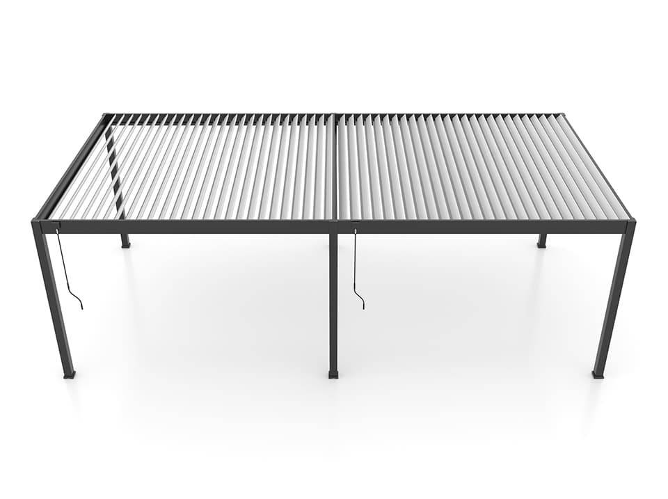 Pergola Bioclimatique Aluminium Autoportée 32m² - 4x8m - Kit LED Inclus - Anthracite - 50 lames en Aluminium a 120 degrés - Imagen 6