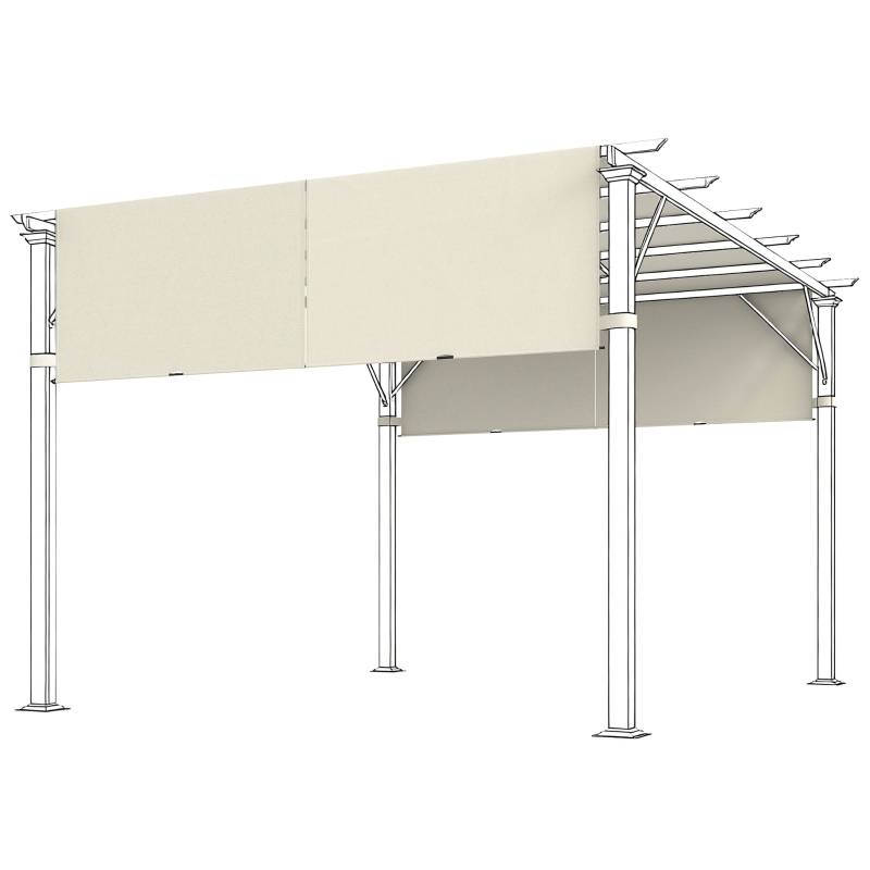 Toile de rechange pergola Polyester Jardin Terrasse Anti-UV 4,88x1,22m Blanc Crème - ComfortXL Outdoor Living - Image 1