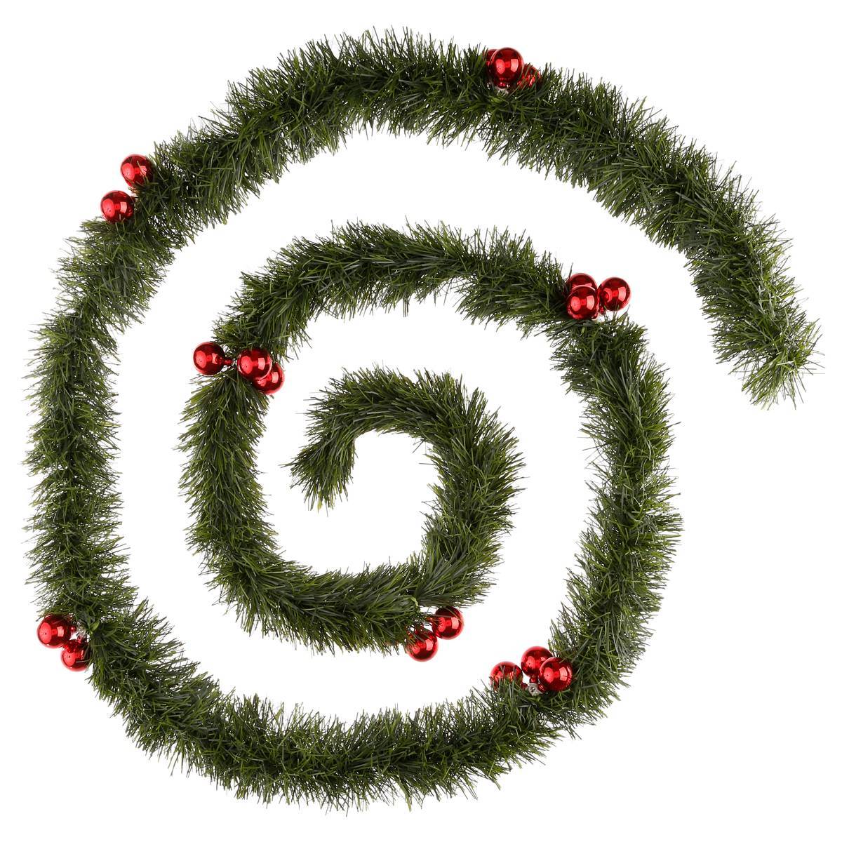 Feeric Christmas - Guirlande boules rouges 10cmx2,7m 6 plis vert - Feeric Lights & Christmas - Imagen 3