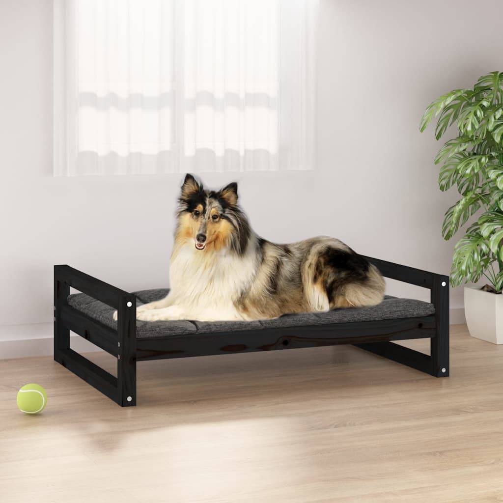 Vidaxl - Lit pour chien Noir 95,5x65,5x28 cm Bois de pin solide vidaXL 821486 - Imagen 1