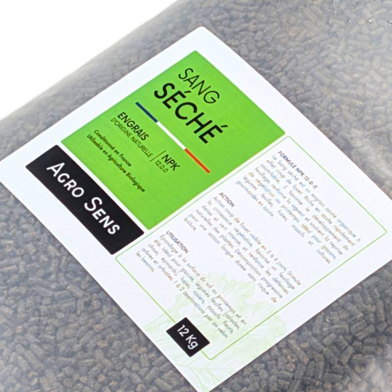 Sang séché - Engrais azoté, coup de fouet - Sac 12 kg - Image 2