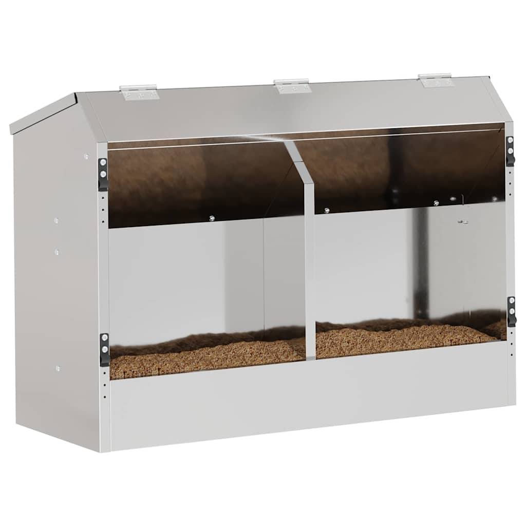 Nourrisseur Volaille Lapin Galvanisé 6kg Etanche Argent - ComfortXL Outdoor Living - Image 3