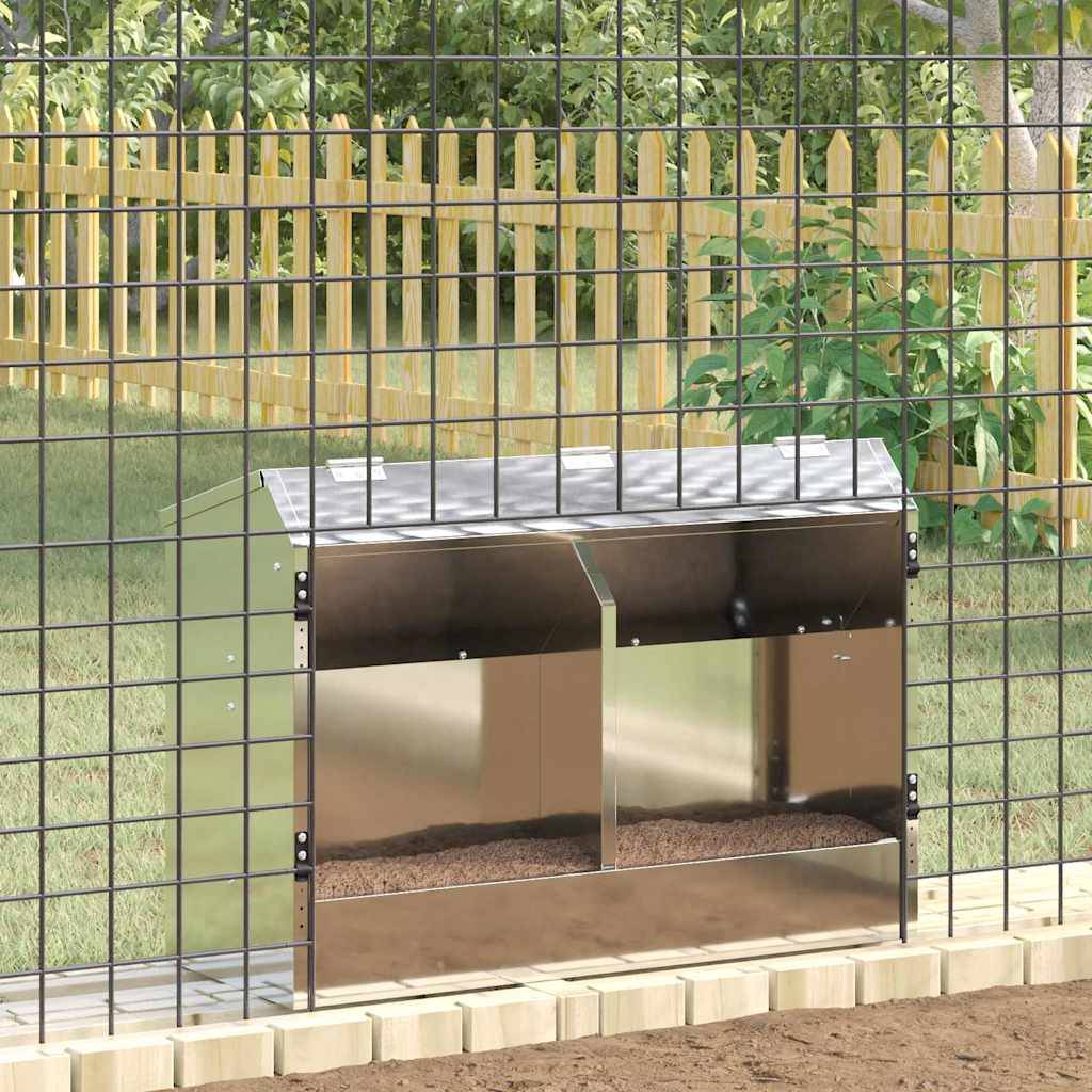 Nourrisseur Volaille Lapin Galvanisé 6kg Etanche Argent - ComfortXL Outdoor Living - Image 4